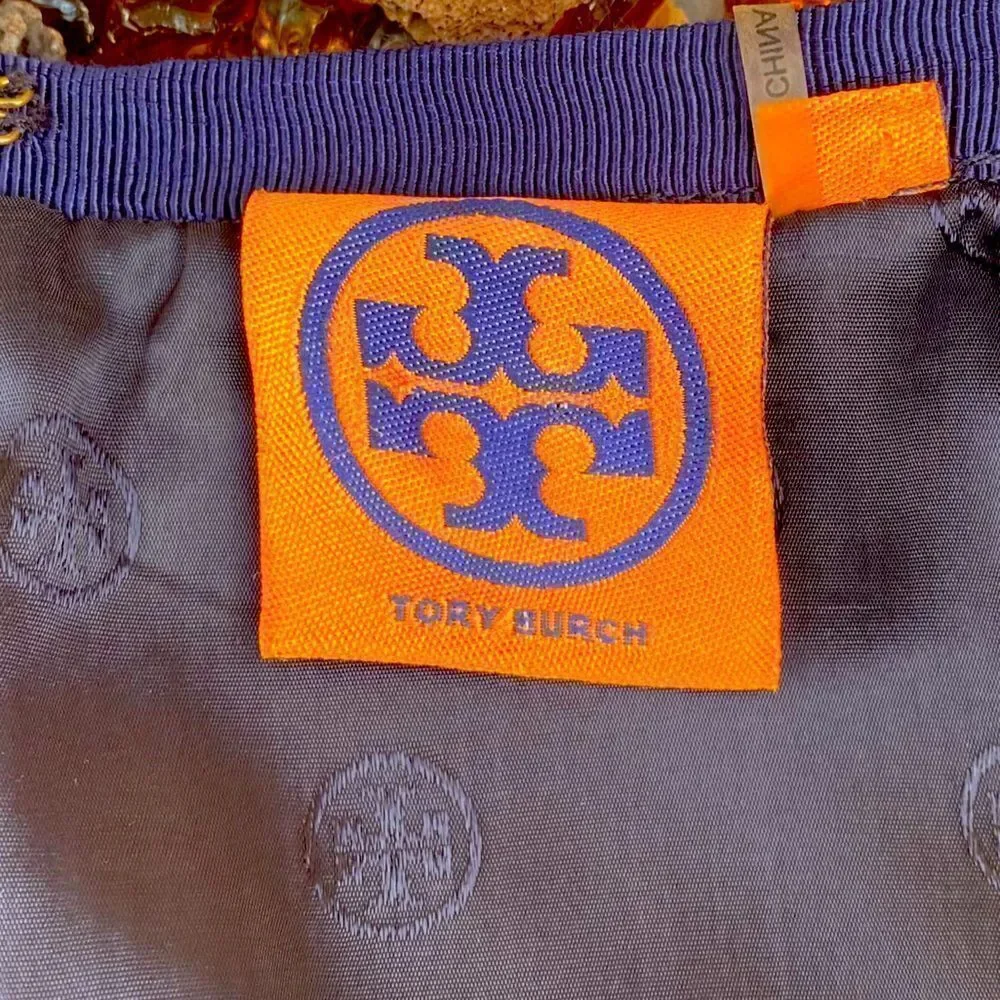Tory Burch Navy Blue Mermaid Ruffle Skirt w/Signature Logo. Size 6. EUC!